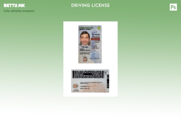 модерен стил САД Арканзас под шаблон за возачка дозвола